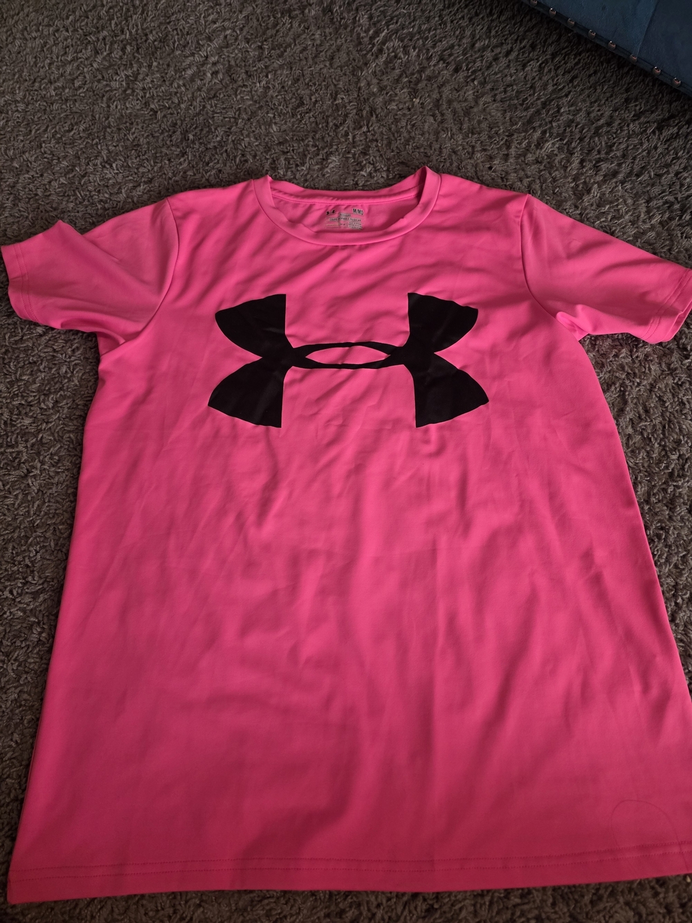 Under Armour Hot Pink Short Sleeve Tee with Black Logo